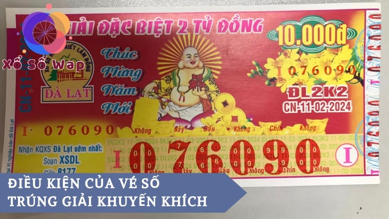 Điều kiện của vé số trúng giải khuyến khích hợp lệ